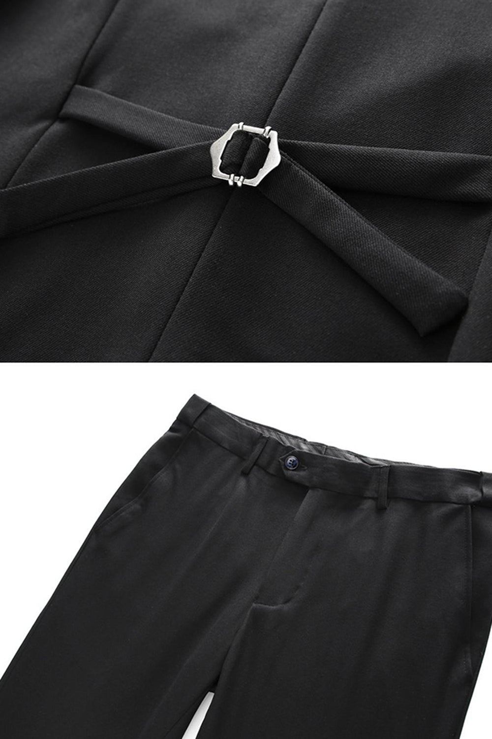 Black Peaked Lapel 3 Pieces Satin Men's Prom Suits