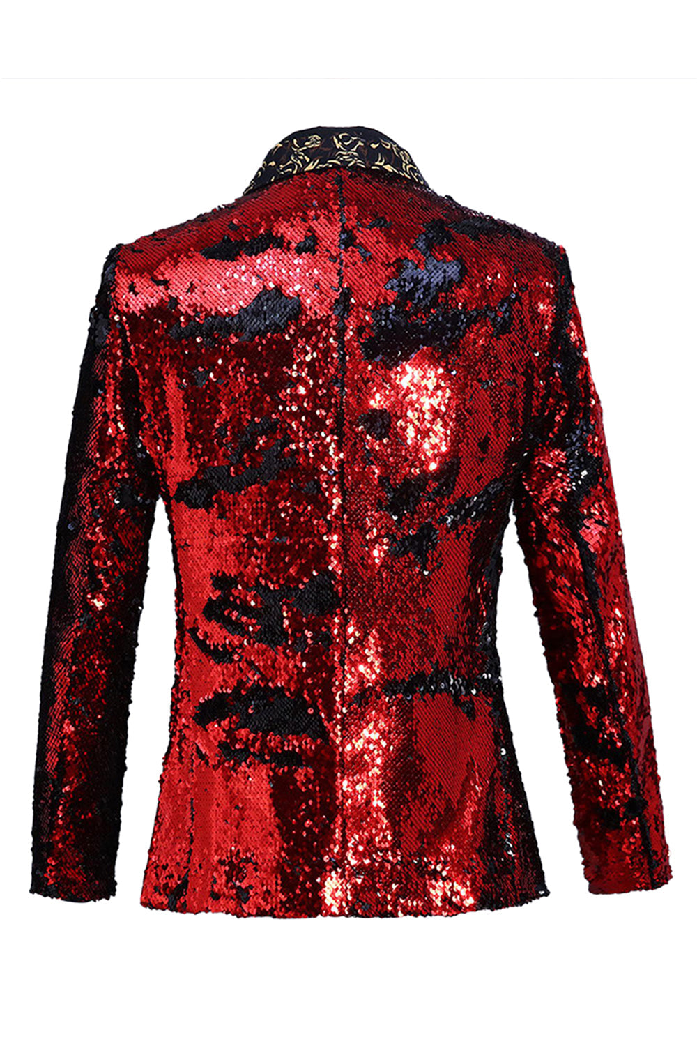 Sparkly Shawl Lapel Purple And Blue Men's Prom Blazer With Sequins