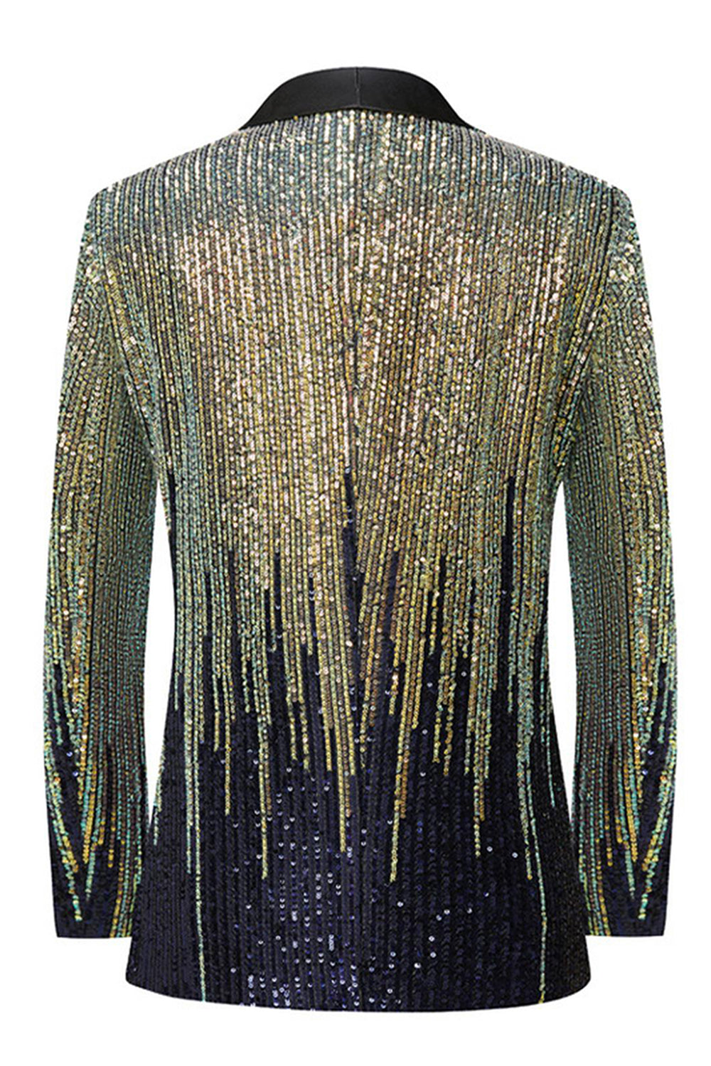 Men's Black Notched Lapel Single Breasted Prom Blazer with Sequins