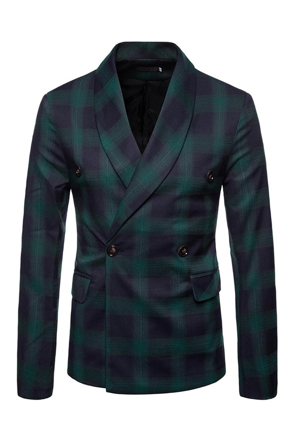 Navy Shawl Lapel Striped Men's Prom Blazer