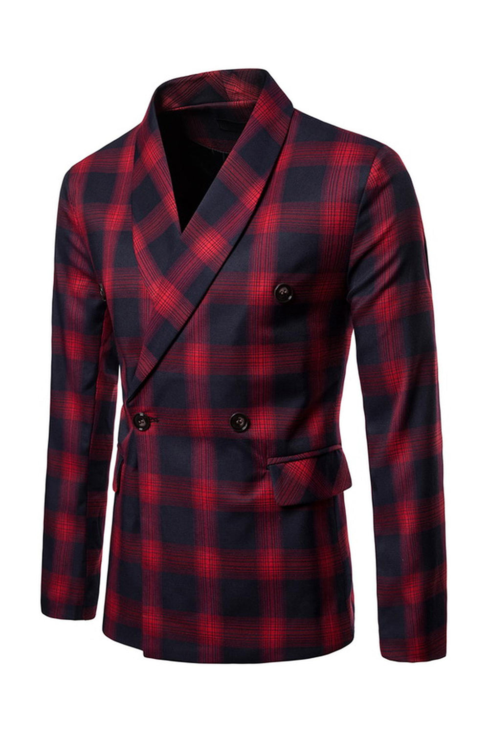 Navy Shawl Lapel Striped Men's Prom Blazer
