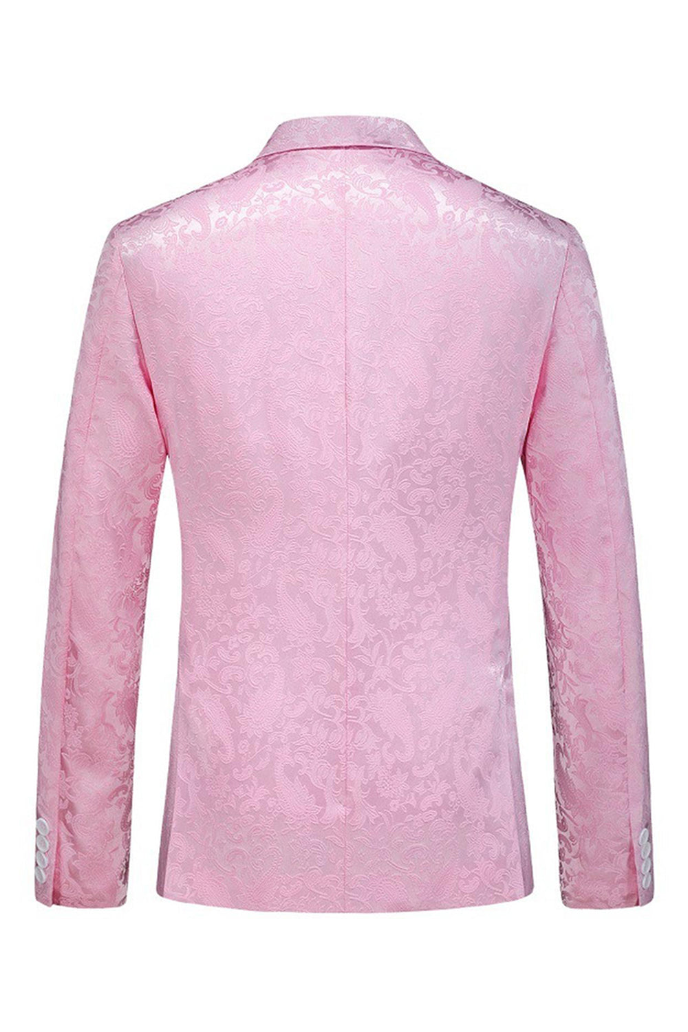 Pink Print Peak Lapel 3-Piece Men Prom Suits