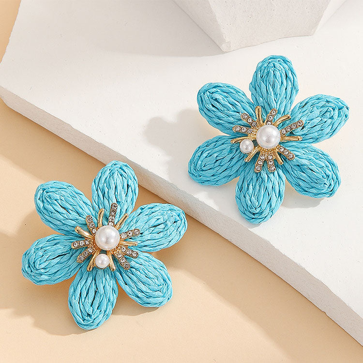 Diamond 3D Flower Earrings