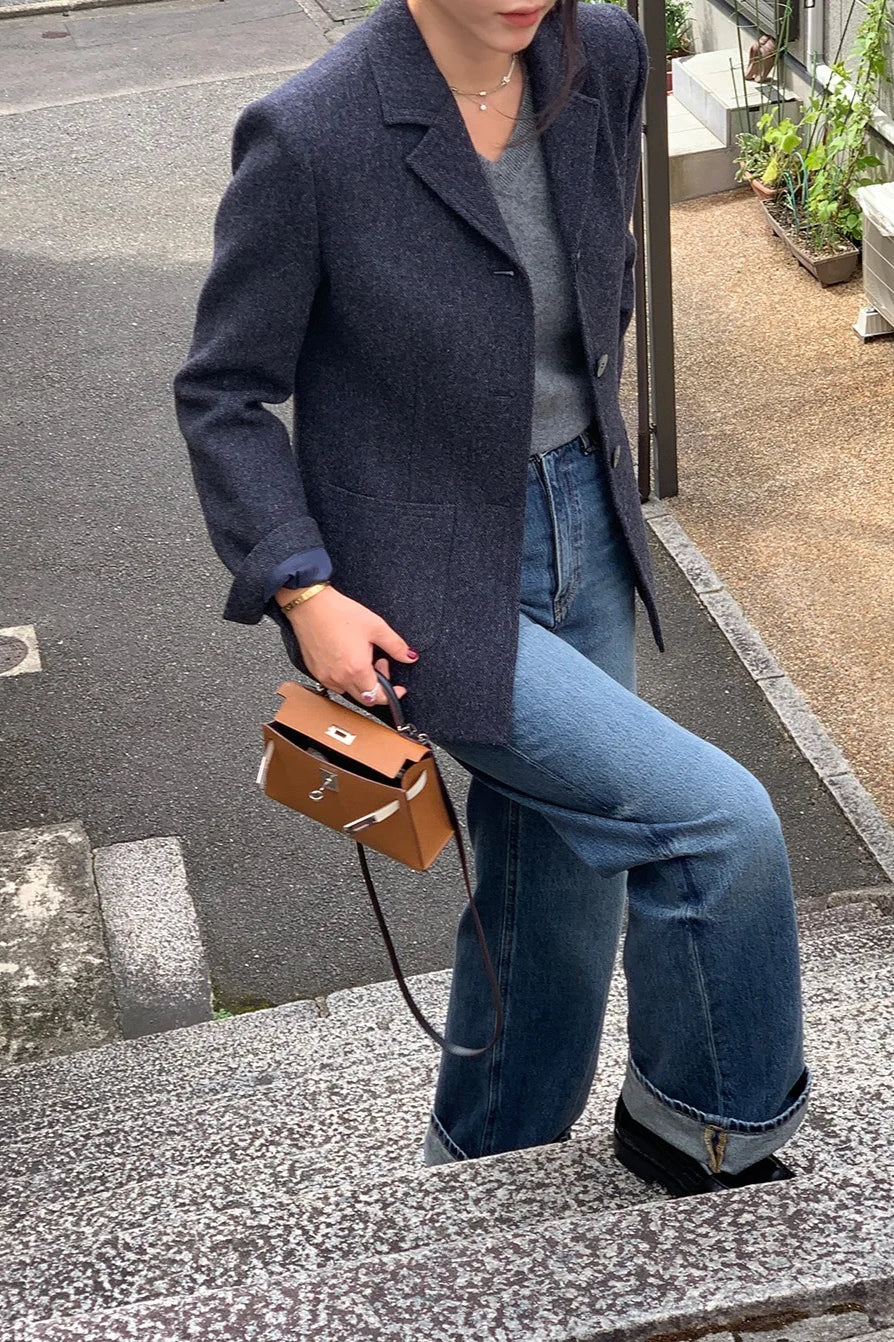 Slim Wool Coat Blazer - Fashionpara