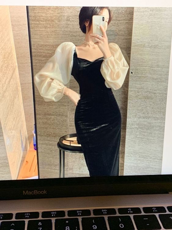 Elegant Mermaid Women One Piece Vintage Evening Party Dress - Fashionpara