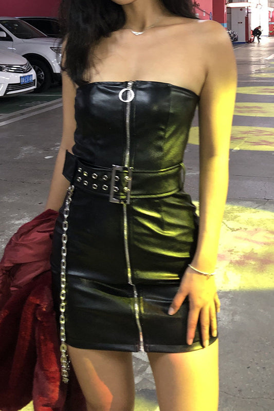 Belted Off Shoulder Mini Dress