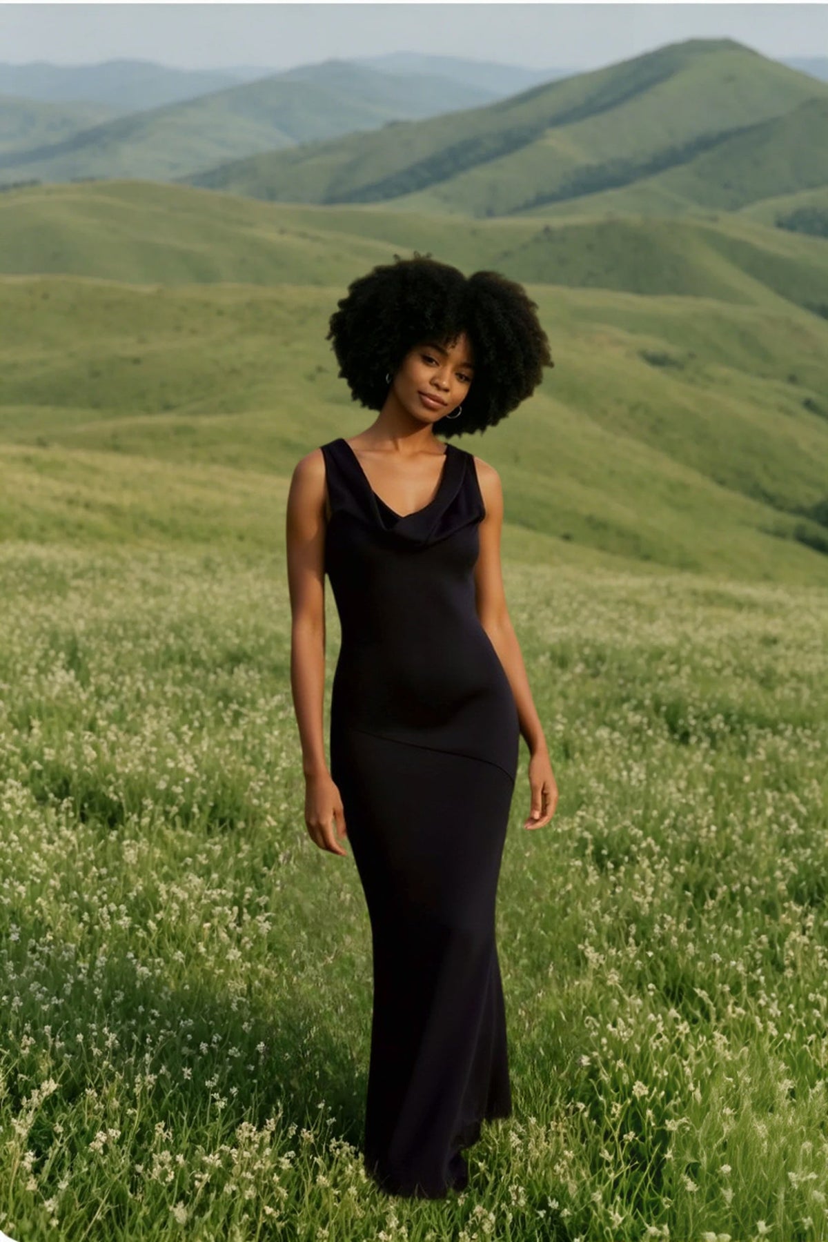 Cowl Neck Sleeveless Satin Column Maxi Dress 8