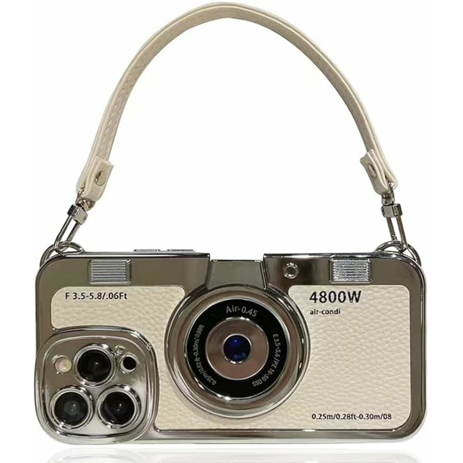 Cute 3D Vintage Camera Phone Case with Hand Strap Unique Cool Silicone TPU Case Shockproof Protective Case Girls for iPhone 11 12 13 14 15