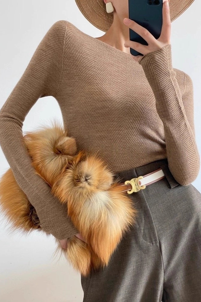 Seamless Ripple Stitch Knit Top