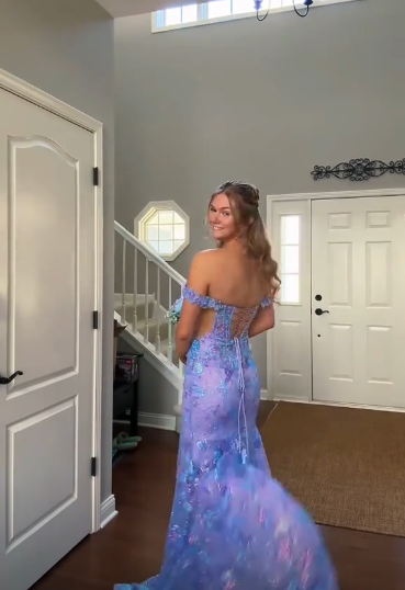 Off The Shoulder Lace Prom Dress Sexy Mermaid Graduation Dress Evening Dress - Fashionpara