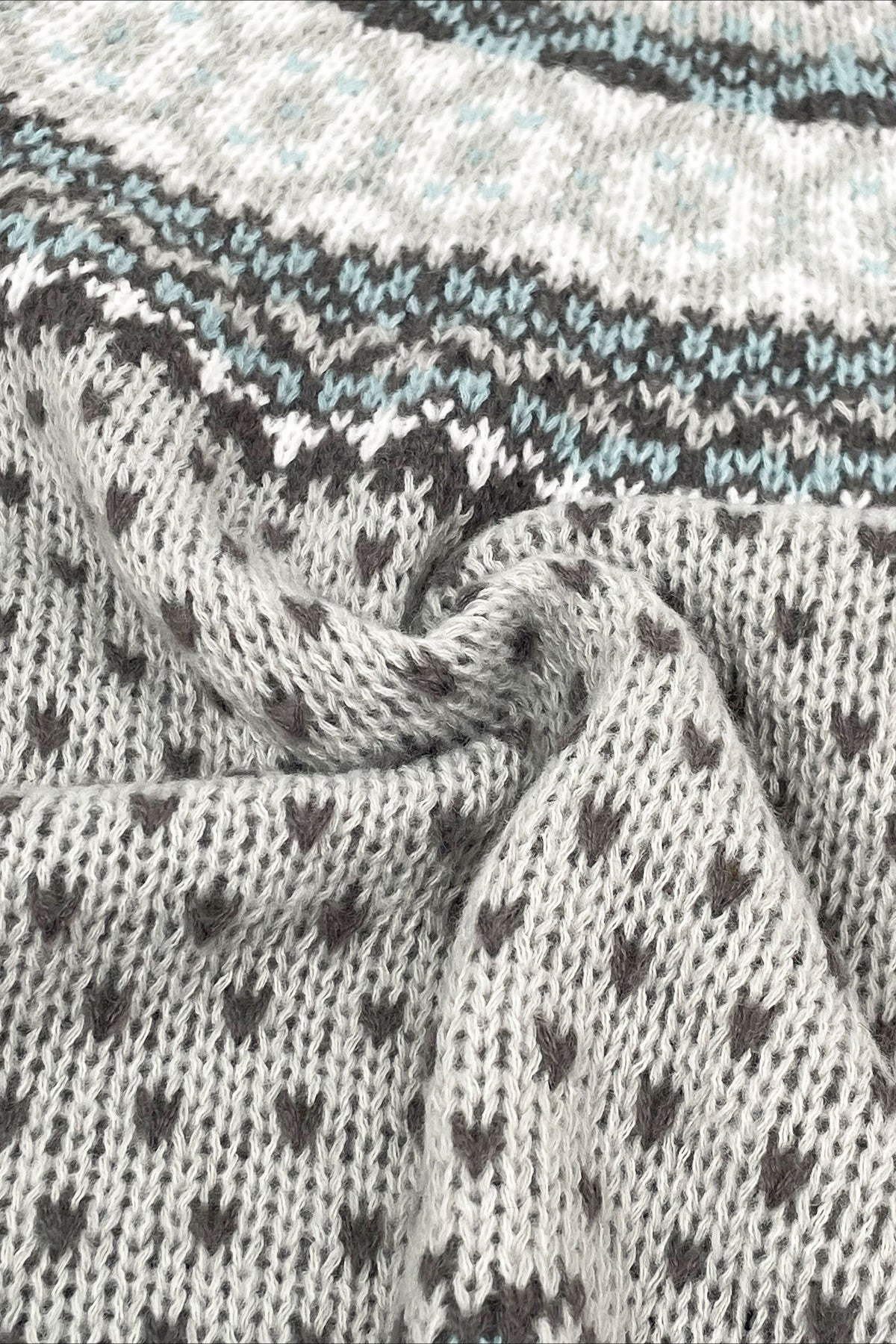 PrincessAce Fair Isle Knit Round Neck Loose Sweater