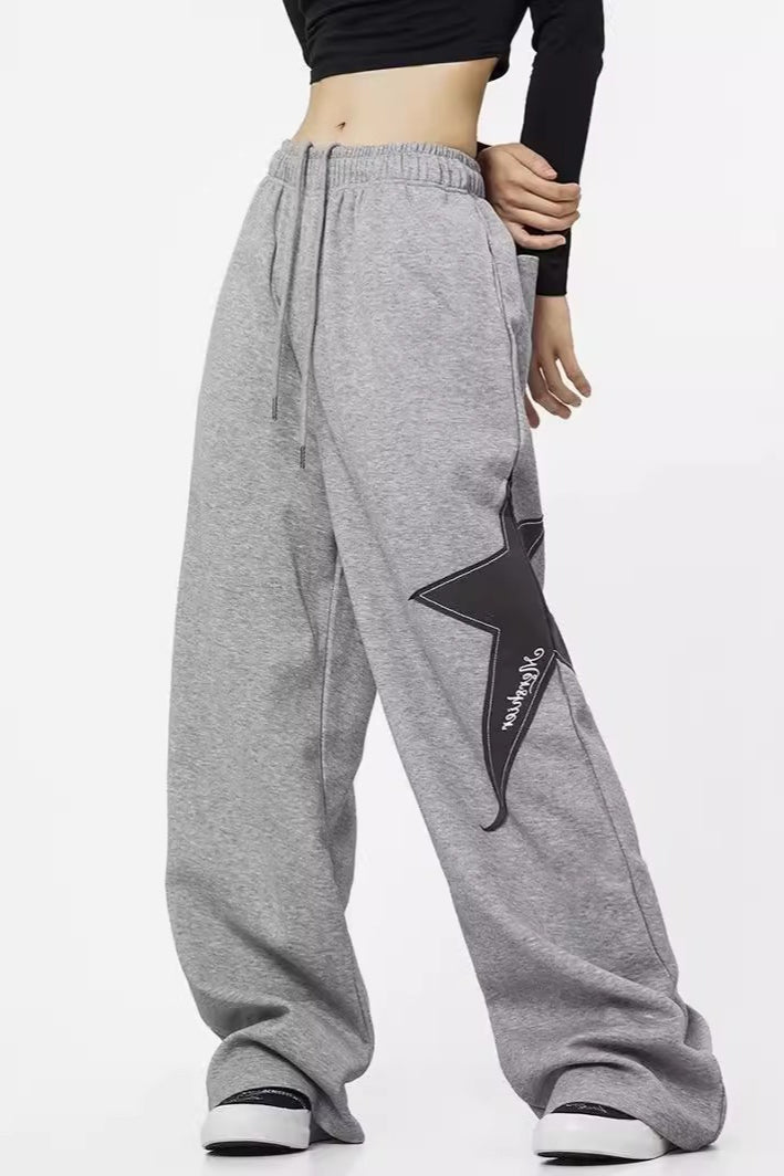 Loose Straight Wide Leg Athletic Casual Pants