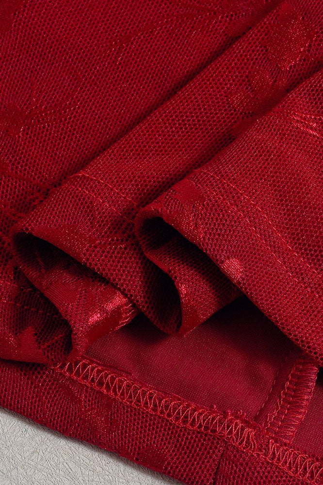 Backless Lace-Up Jacquard Party Dress - Fashionpara