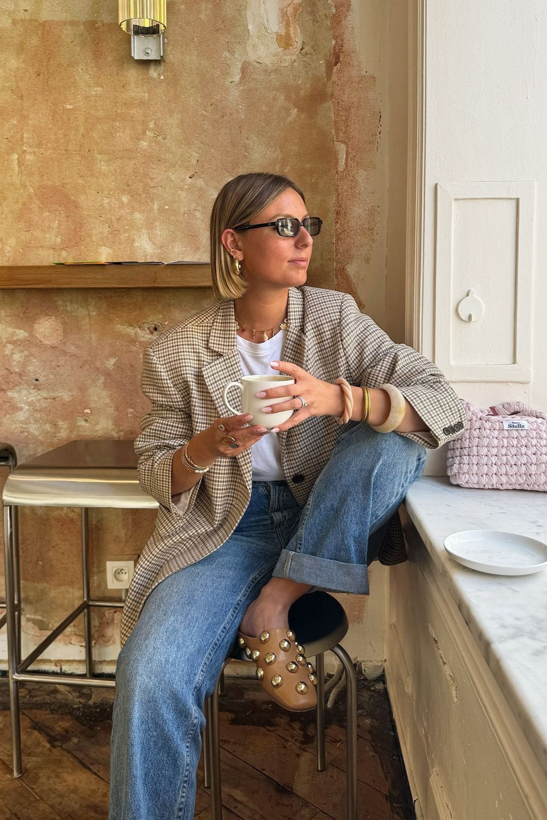 Chic Vintage Plaid Blazer Coat for Stylish Business Attire