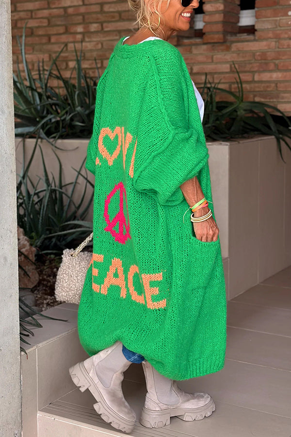 Calling for Love Back Oversized Midi Cardigan with Pockets