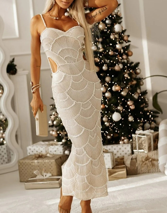 Sequin Cut Out Mini Dress