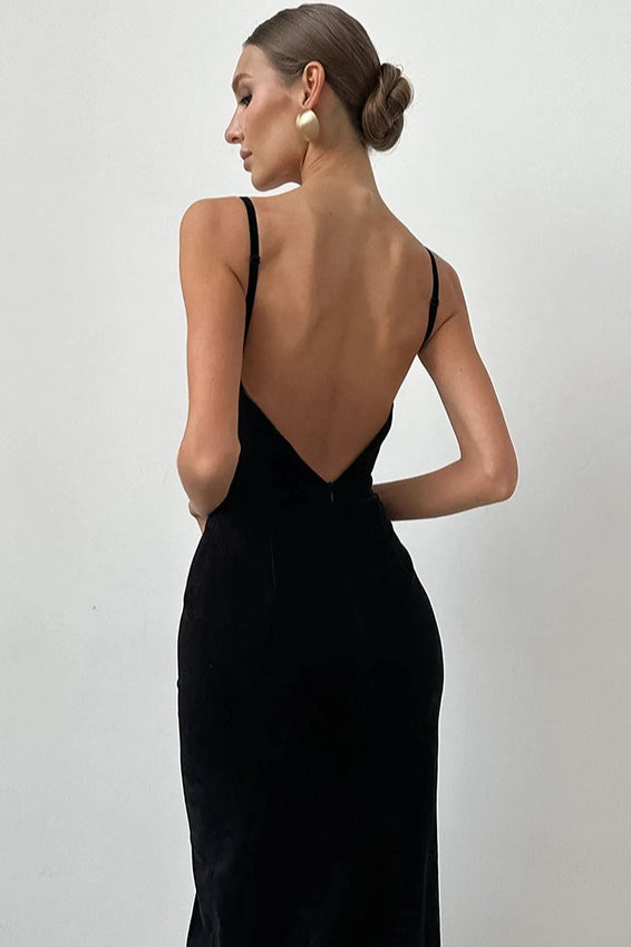 Black Cami Bodycon Midi Dress