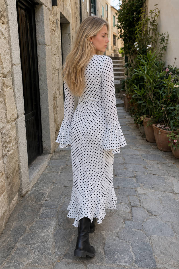Deep V-Neck Bodycon Maxi Dress