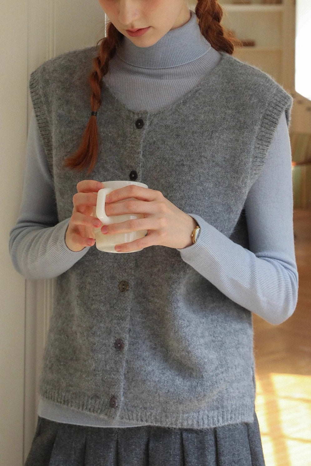 Relaxed Fit Crewneck Knit Top