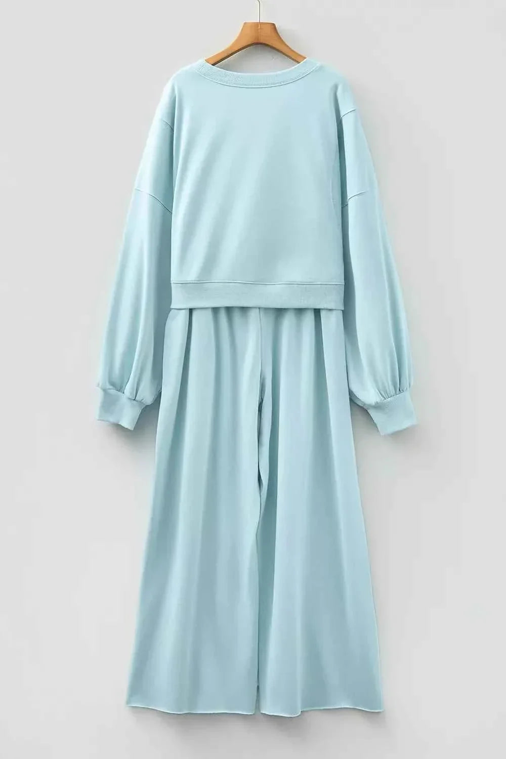 Drop Shoulder Puff Sleeve Crop Pullover Drawstring Wide 3