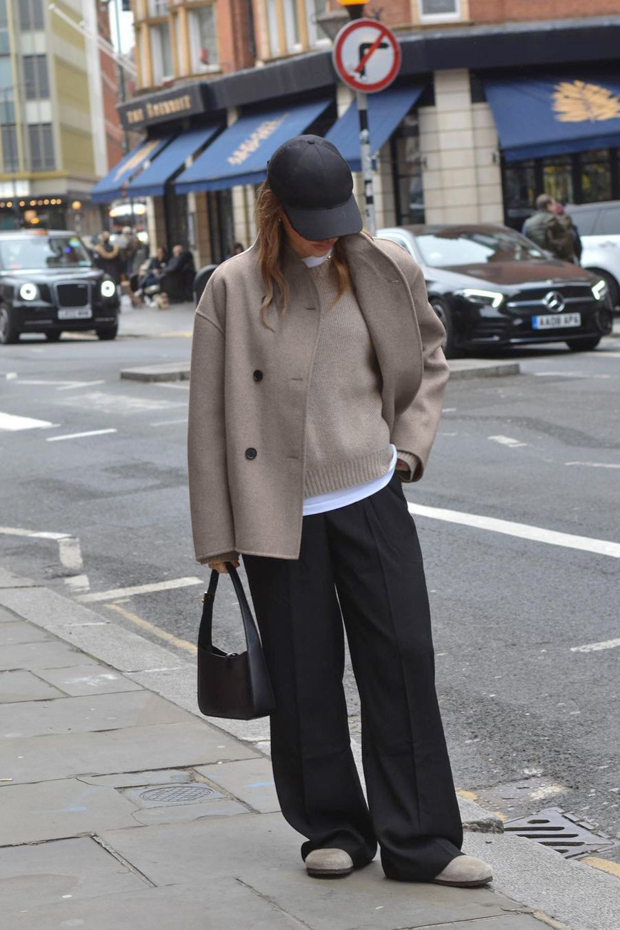 Elegant Vintage Woolen Office Coat for Timeless Style