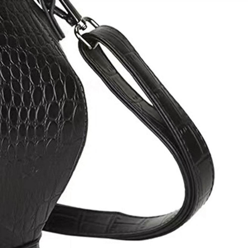 Gothic Teapot Shaped Leather Handbag Stone Pattern Party Bag - Fashionpara