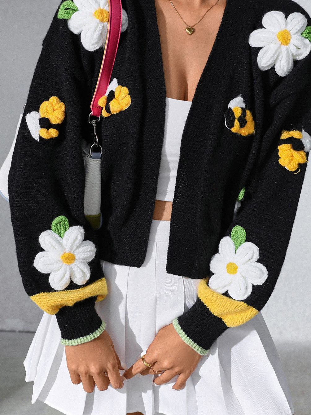 Hand-Embroidered Floral Knit Cardigan for Elegant Style