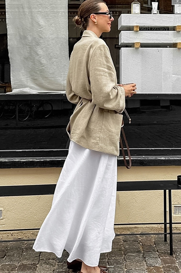 White A-Line Maxi Skirt