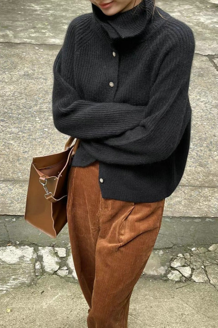 Textured Rib Slim-Fit Knit Cardigan for Chic Layering