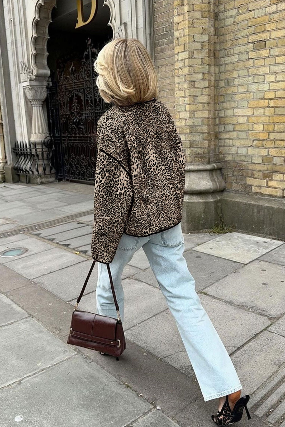 Vintage Animal Print Short Cardigan for Chic Layering