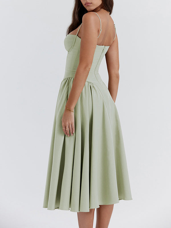 Corset Bustier Fit and Flare Midi Dress 10