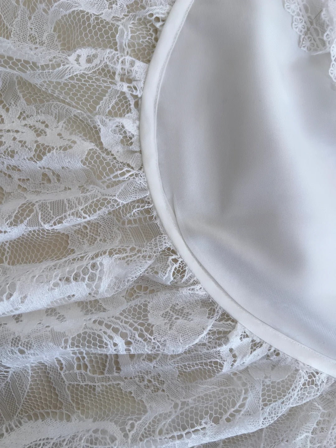 Vintage Gorgeous White Irregular Strap Pearl Lace Prom Dress Evening Dress Bridesmaid Dress P4058