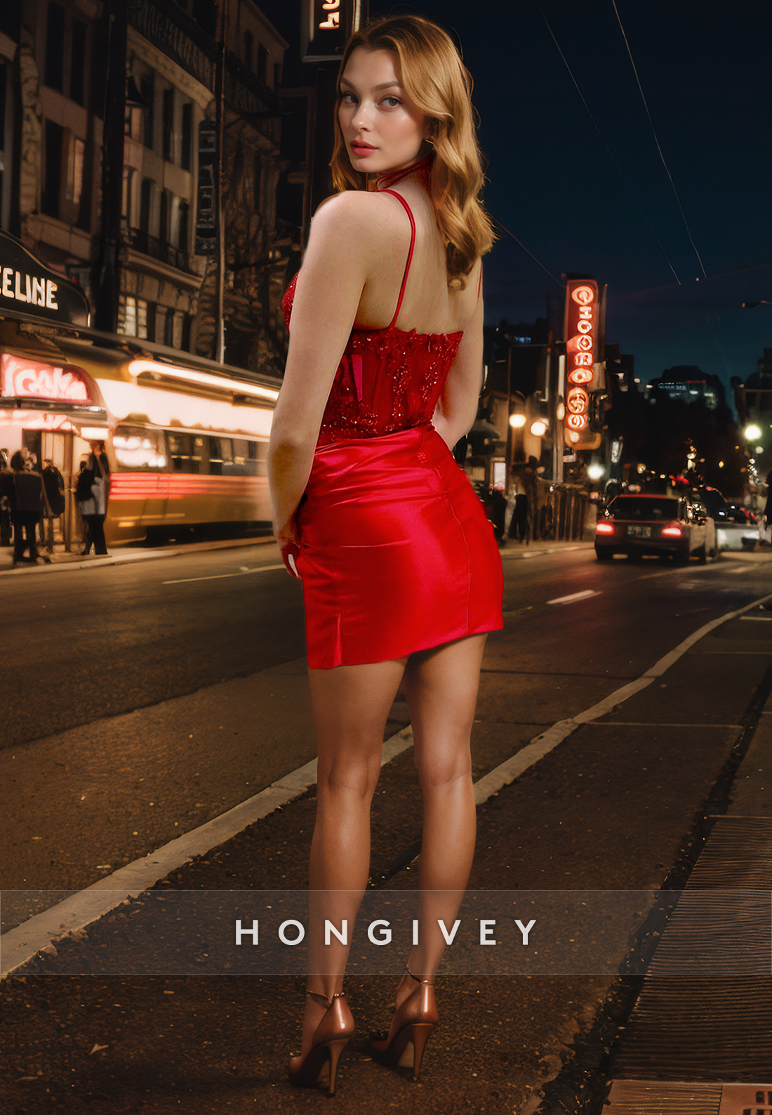 Sexy Fitted V-Neck Spaghetti Straps Sequined Appliques Short Homecoming Dress