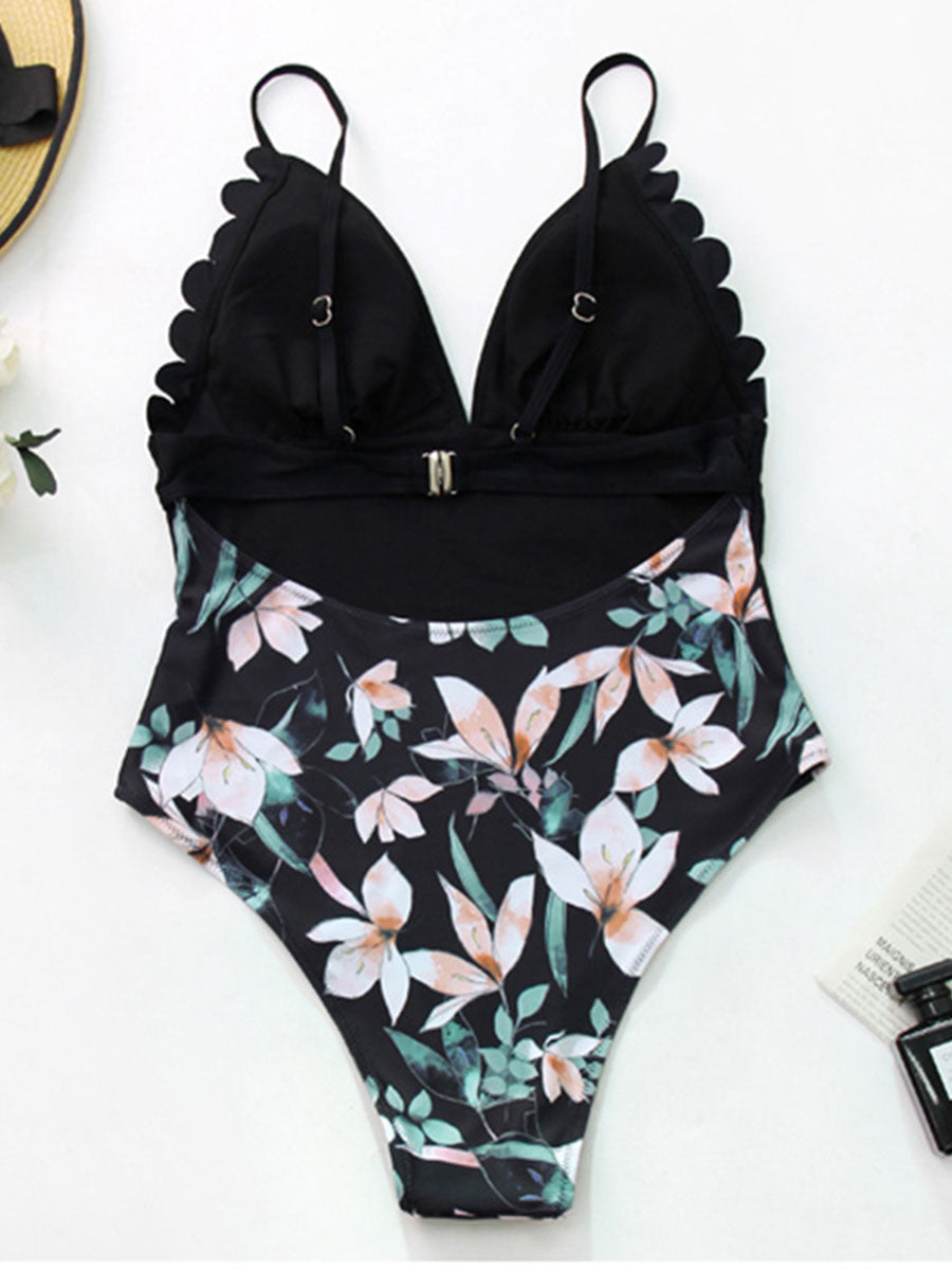 Printed One-piece Swimsuit - Fashionpara