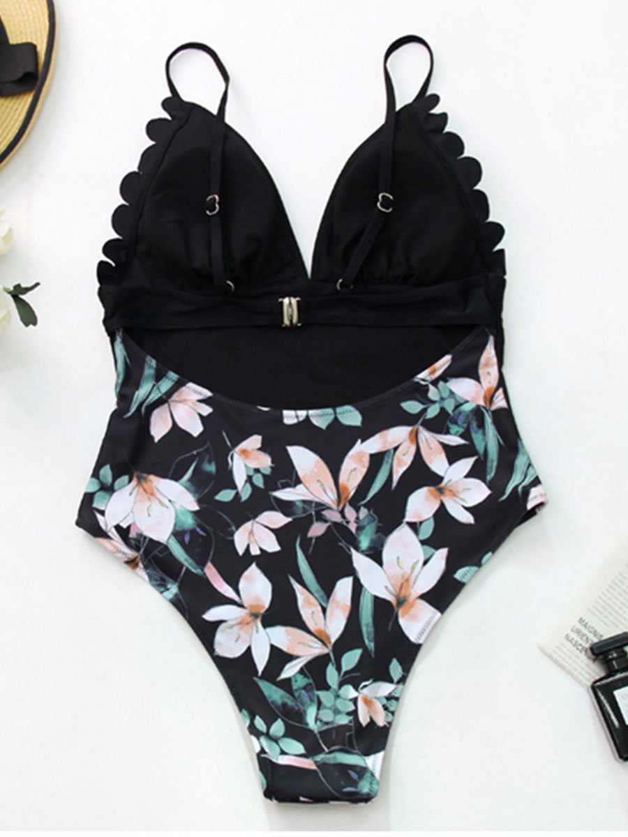 Printed One-piece Swimsuit - Fashionpara