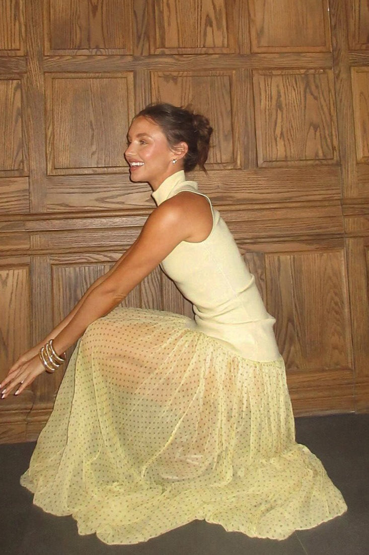 Polka Dot Patchwork Maxi Dress - Fashionpara