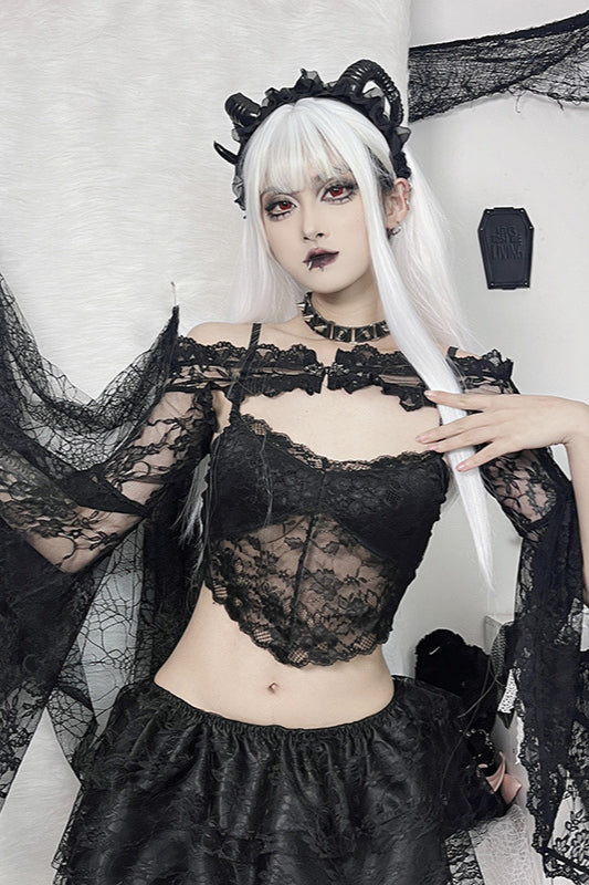 Dark Style Mesh Panel Knit Cardigan for Effortless Chic