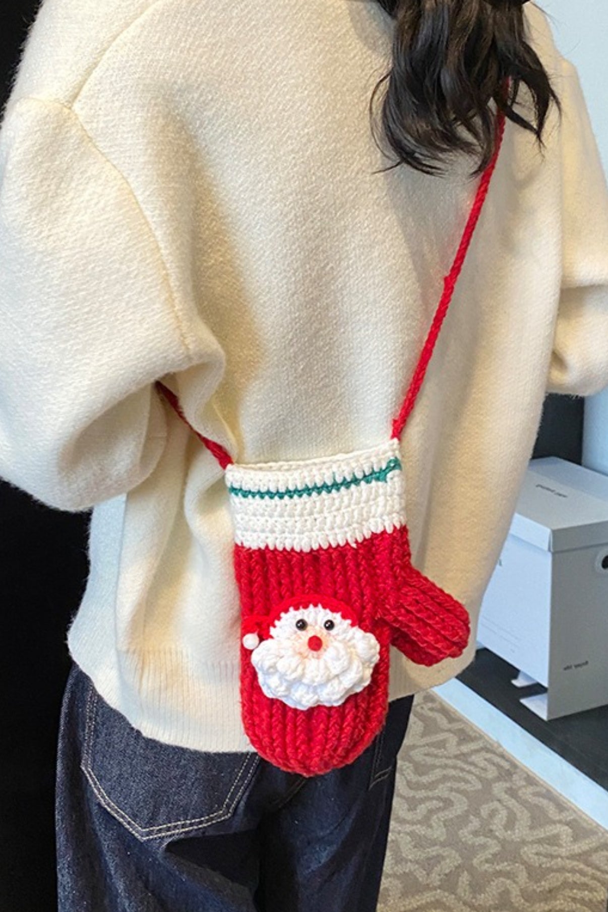 Crocheted Tree Reindeer Cute Crossbody Bag