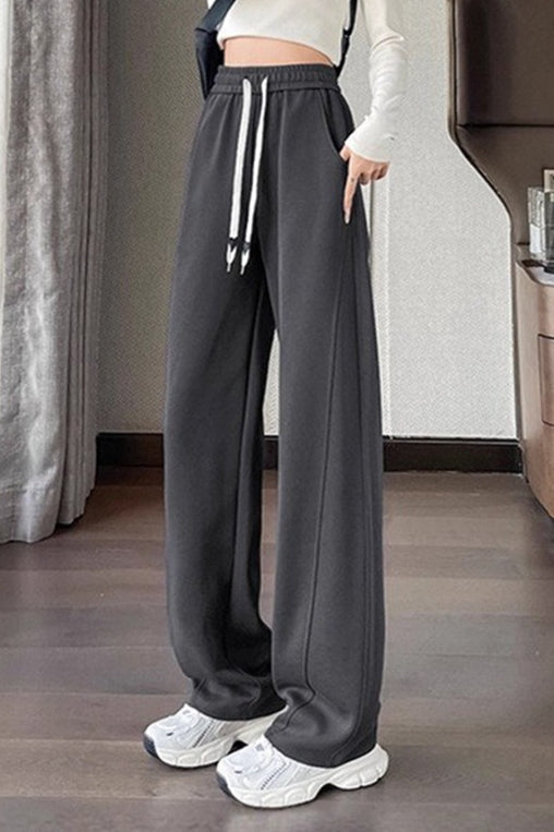 Draped Wide Leg Plush Knit Pants