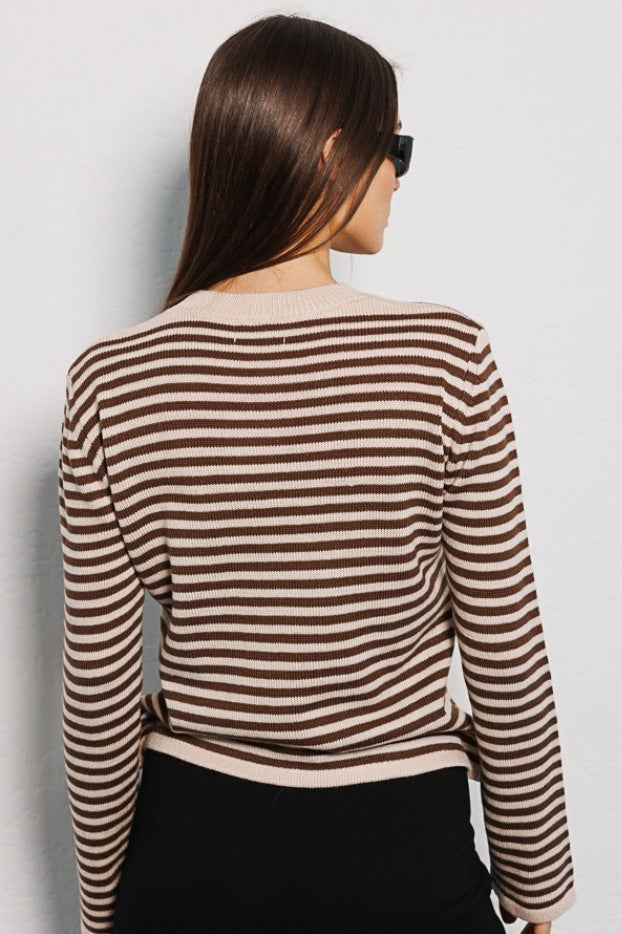 PrincessAce Ribbed Colorblock Striped Knit Sweater for Style