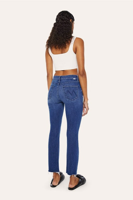 High Waist Cropped Straight Jeans