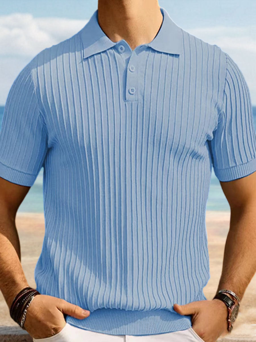 Uniqshe Men's Ice Silk Polo Sweater for Business Casual Wear