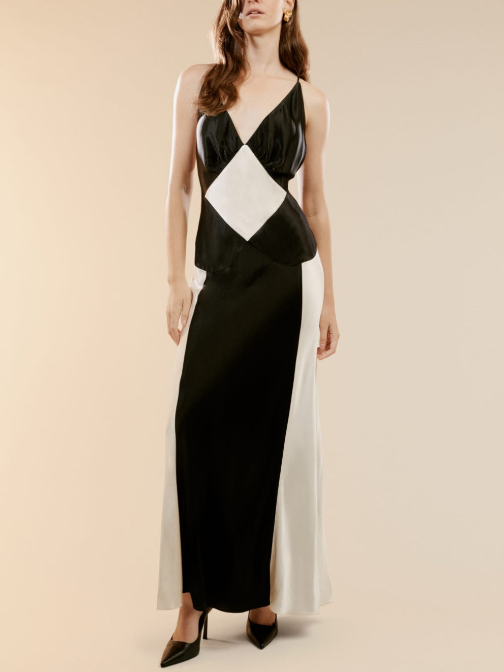 Black Ivory Contrast Maxi Dress - Fashionpara