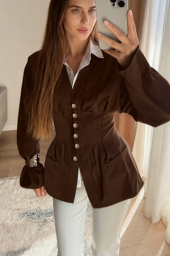 Pleated Waist Peplum Jacket