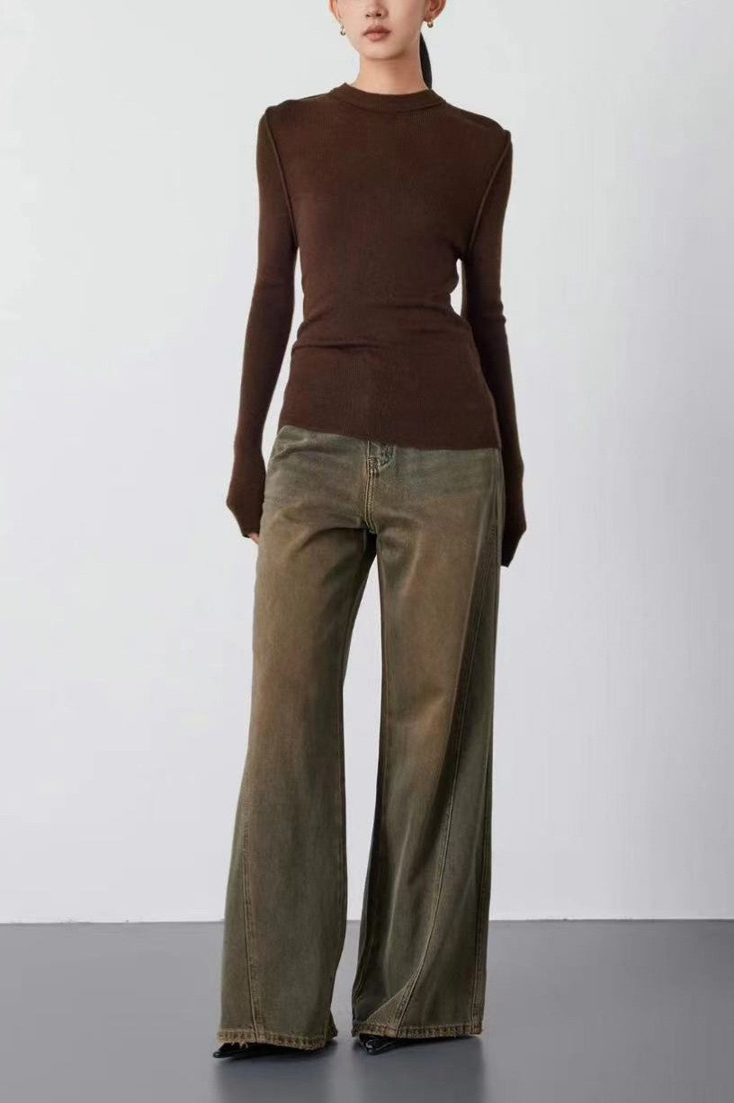 Cashmere Solid Slim Basic Versatile Base Layer