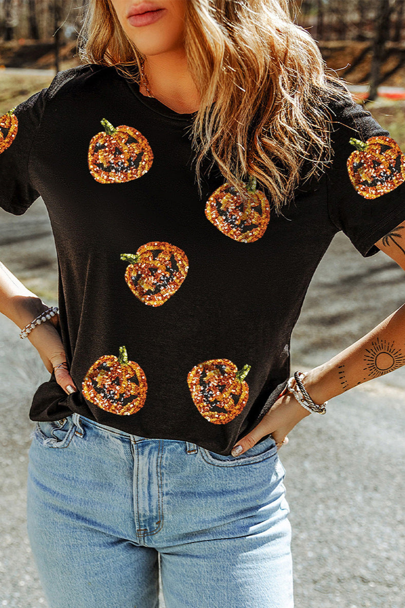 Sequin Patchwork Casual T-Shirt