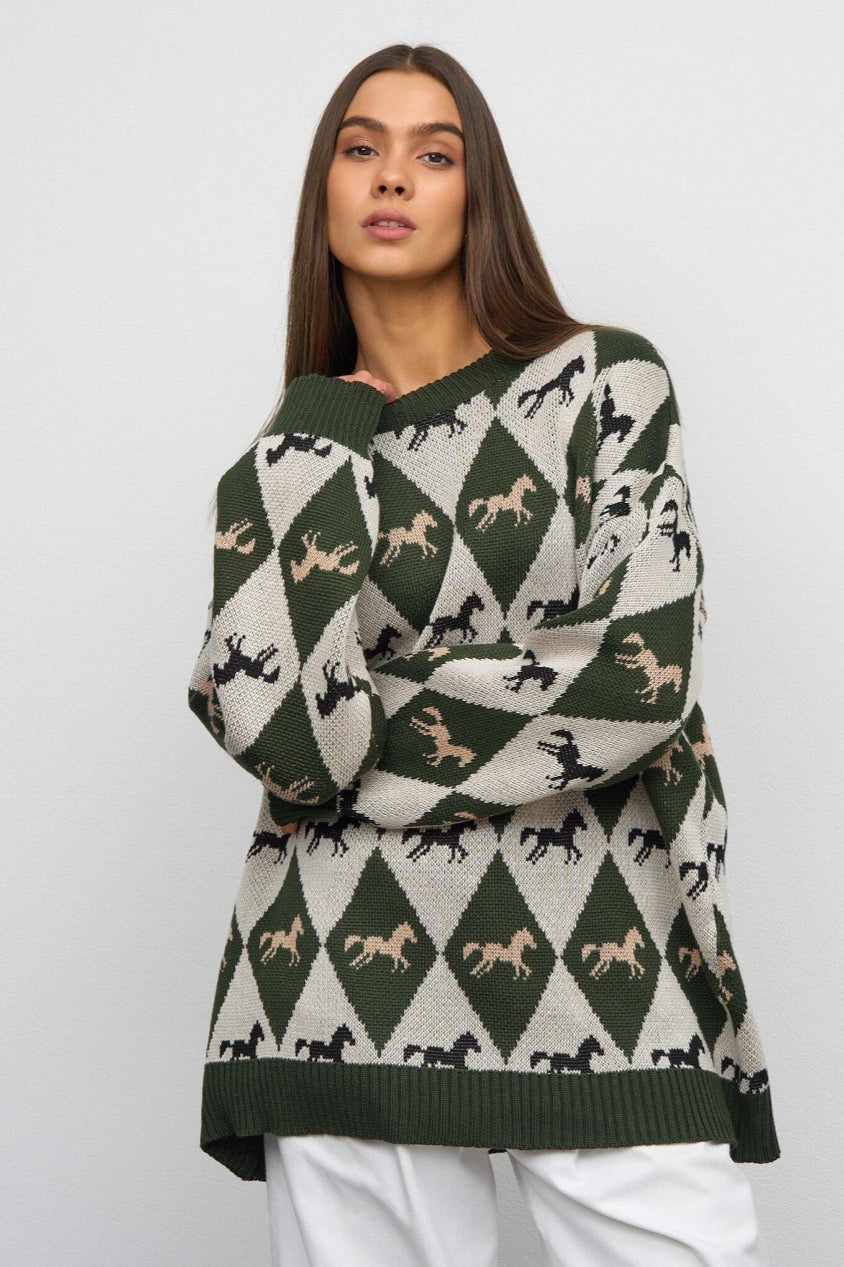 PrincessAce Colorblock Knit Sweater for Effortless Style