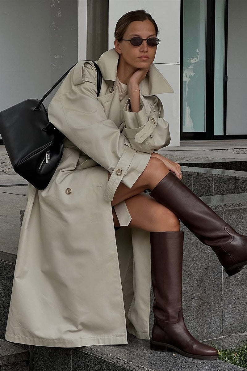 PrincessAce Retro Extra-Long Waist-Tie Loose Overcoat