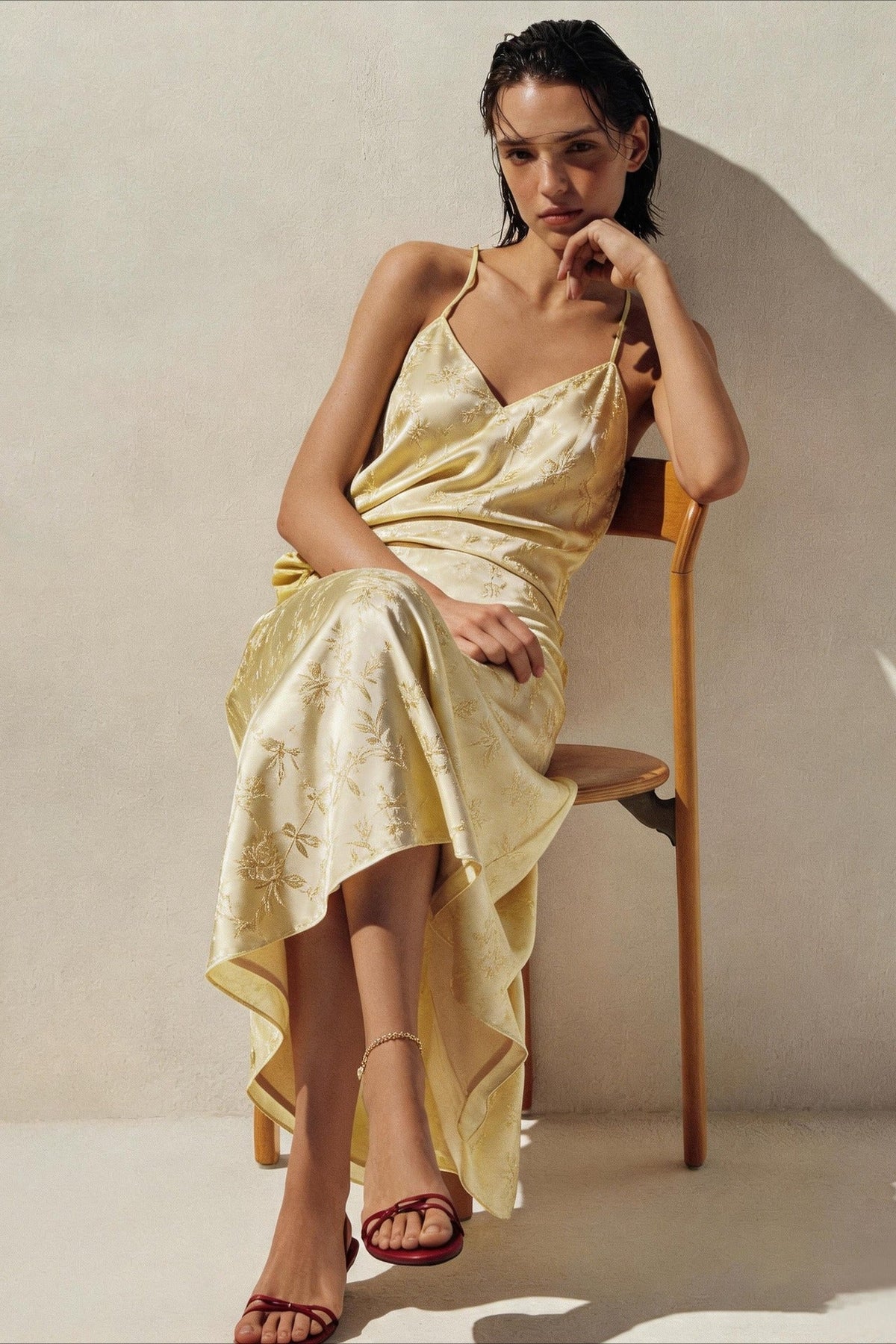 Jacquard Camisole and Mermaid Maxi Skirt Set
