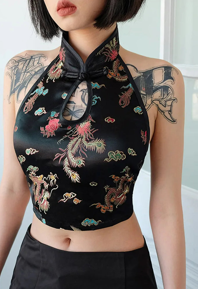 Dragon Dirty Bralette Backless Crop Top